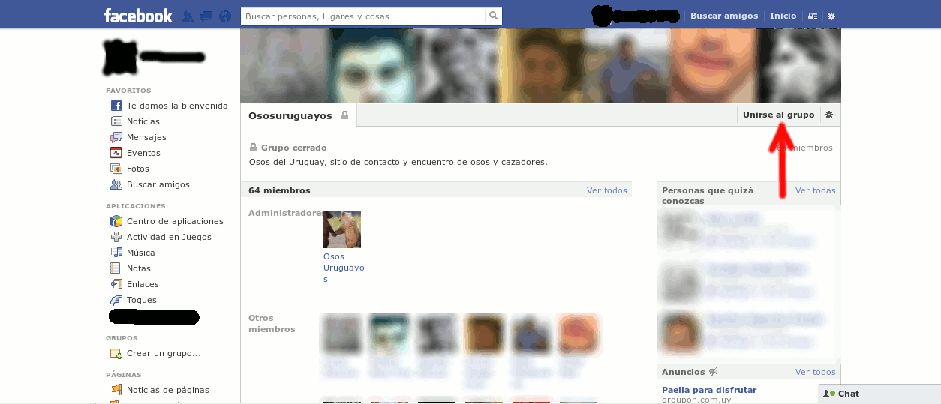 Cómo entrar en Grupo facebook ososuruguayos